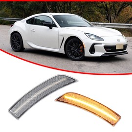 JDMTECH JDM Clear Lens Amber Full LED Side Marker Lights For 22+ Subaru BRZ Toyota GR86