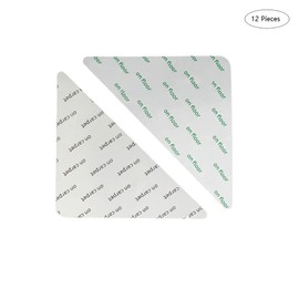 Pack of 12 Reusable Carpet Stickers, Non-Slip Carpet, Carpet Gripper, Non-Slip, Washable, Durable, Triangle, for Kitchen, Living Room, Bathroom, Office, Bedroom (Black)