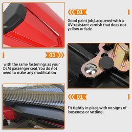 WOOGA Motorcycle CB650R/CBR650R Accessories Rear Seat Pillion Cowl Fairing Cover Cowl ABS Plastic ftt for Ho&nda CB650R/ CBR650R Modified Parts 2019 2020 2021 2022 2023 (Gloss black)