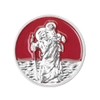 FRITZ COX St Christopher Car Badge Enamelled Red