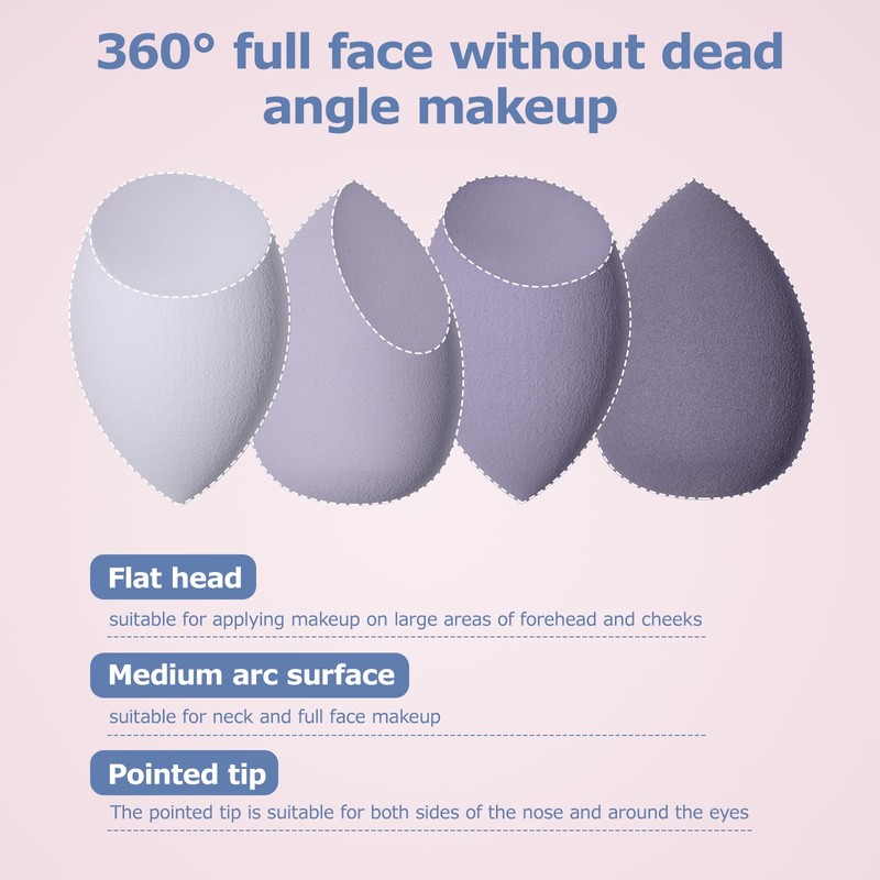 Makeup Sponge, 8 Pieces Beauty Blender Make Up Sponge Makeup