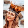 GENBREE Feather Headband Indian Headdress Crown Headpiece Carnival Fascinator Costume