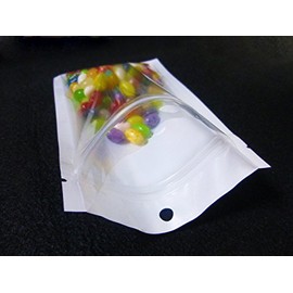 719 PPLS [Commercial Pack Series] White x Clear Pack with Zipper, 200 Sheets, Flat Bag, Hanging Type, 6, 4.7 x 7.9 inches (12 x 20 cm)