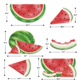 Beistle 12 Piece Cardstock Paper Watermelon Decorations Summer Theme Fruit Cut Outs For Birthday Or Baby Shower Party Supplies