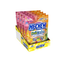 HI-CHEW Fruit Combos Bulk Easter Candy, 4 Stand Up Pouches, 220+ Pieces, 11.65oz each - Chewy Fun Soft Candy Variety Pack - Immensely Juicy Fruity Flavors - Individually Wrapped for Sharing