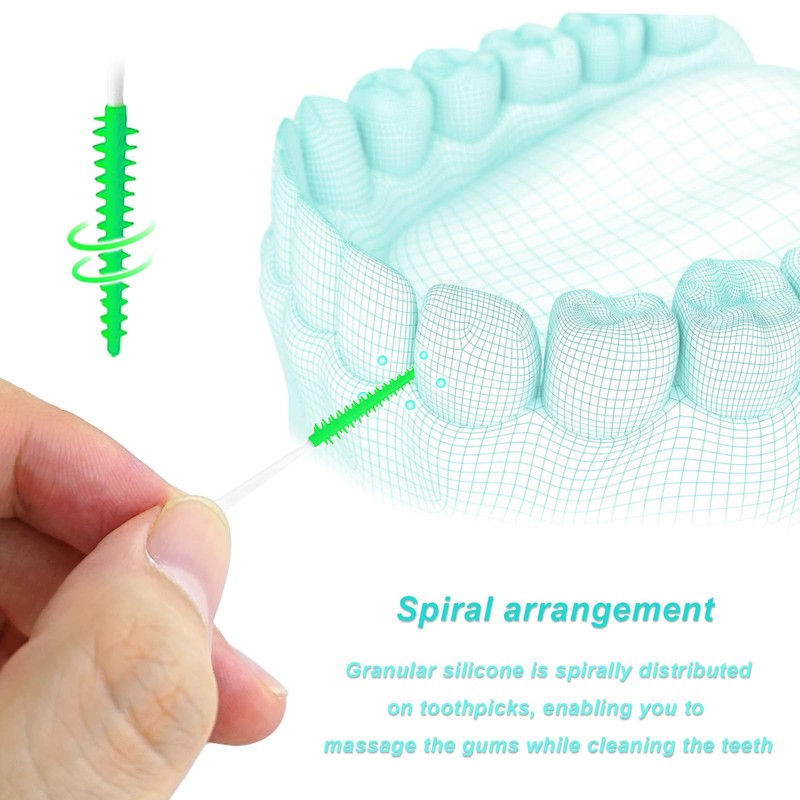 200 Pcs Portable Soft Silicone Interdental Floss Picks for Family
