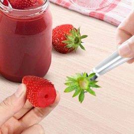 Stainless Steel Tomato Corer and Stem Remover | Portable Cooking Tool With Ergonomic Handle for Pineapple, Strawberry, Cherry Tomato