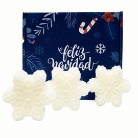 Fuwu, APAPACHO velas aromaticas decorativas para navidad, velas decorativas hechas a mano, decoracion navidad hogar, aromatizante para hogar, artesania mexicana (Copos de nieve)