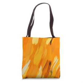 Abstract Orange Brush Stroke Multicolor Pattern Art Painting Tote Bag