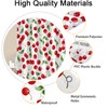 Emwnodti Cherry Shower Curtain, Cool Red Frutis Green Leaf White