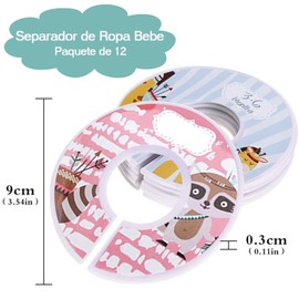 Separadores de Armario para Colgar Ropa - Juego de Separadores de Armario de 12 Piezas, Separadores de Armario de Animales, Etiquetas de Armario, Separadores de Armario