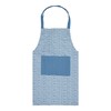 Penguin Home Apron,Chef Quality, Thokka Print,Colour - White & Blue,Plain