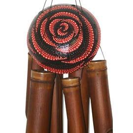 Cohasset 279S Red Rose Dots Simple Bamboo Wind Chime