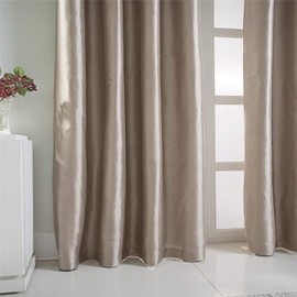 GYROHOME Faux Silk Blackout Curtains, Fully Lined Solid Color Window Treatment Drapes for Bedroom and Living Room Thermal Insulated Grommet Top Room Darkening Drapes, (2panels,52x96,Gold Brown)