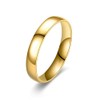 ALRNBY Gold/Silver Ring for Women 4mm Stainless Steel Ring Gold