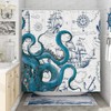 DESIHOM Blue Nautical Octopus Tall Shower Curtain Set, Funny Ocean