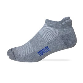 Top Flite Mens Ultra Dri Low Cut Heel Tab Sport Socks 2 Pair Pack (Grey, Men's Shoe Size 9-13 - Sock Size Large)