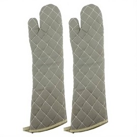 58cm Long Cotton Oven Mitts Heat Resistant Long Kitchen Baking Gloves for Hot Cooking and BBQ Protection Pair