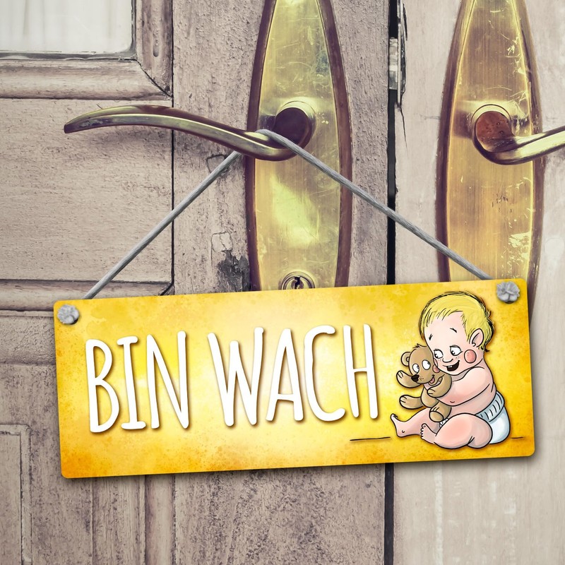 Baby Sleeps - Baby is Awake Reversible Sign with Cord