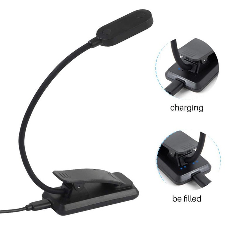 9 LEDs Clip On Book Light USB Rechargeable Reading Light