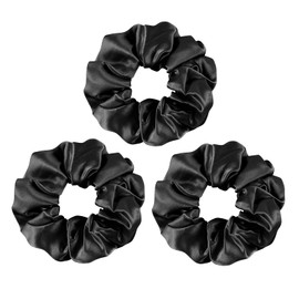 OLESILK 100% Silk-Scrunchie for Women, Silk Hair Scrunchies for Curly Hair, Silk Hair Ties, Elastics Ponytail Holder, 3 Piece