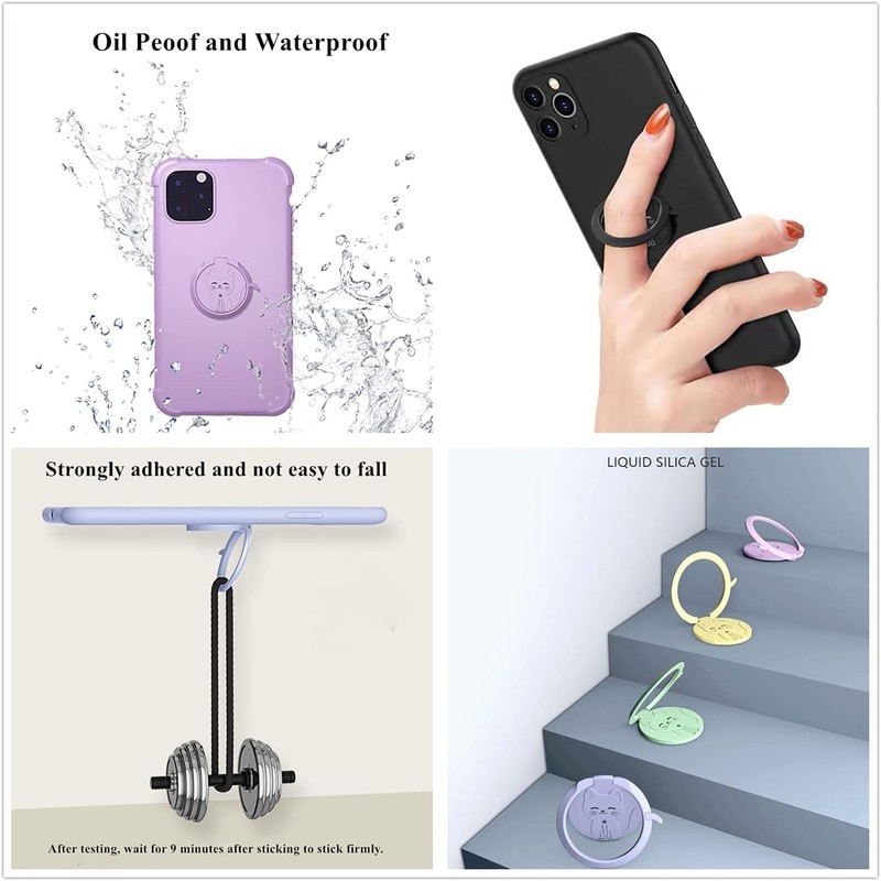 360 Rotation Metal Ultra-Thin Cute Cat Cell Phone Ring Buckle