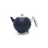 Bredemeijer Large Blue Bulbous Double-Walled Stainless Steel Teapot 1.2 Litres