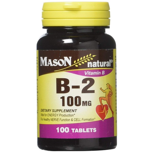 Mason Natural B-2 100 mg Tablets - 100 ct, Pack of 2