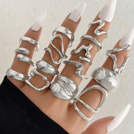 Chunky Gold Rings for Women Statement Stackable Knuckle Thumb Ring Trendy Jewelry Gift 2025