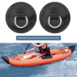Be In Your Mind 4PCS D-Ring Patch Kayak D-Ring Pad Paddleboard Accessories for PVC Inflatable Boat Canoe Raft Dinghy Kayak Surfboard No Glue Included 4 Inch Black