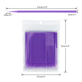 G2PLUS Micro Swabs - 100pcs Cotton Swabs for Makeup, Purple Disposable Applicators Brush for Nails, Eyeliner and Lash Tech Supplies