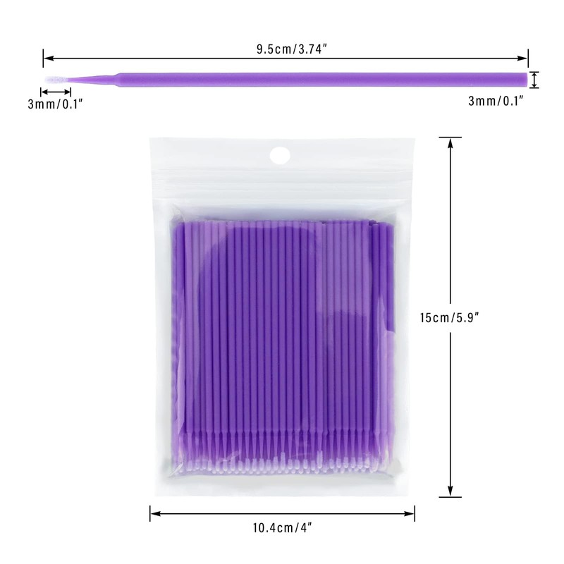 G2PLUS Micro Swabs - 100pcs Cotton Swabs for Makeup, Purple