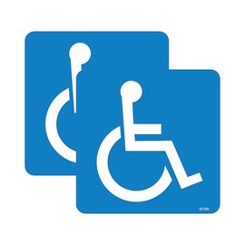 Sticker Gold - Disabled Blue Square Stickers - 4 Size Options - Sign, Wheelchair, Notice, Car, Van, Window W39R (12cm s 12cm (2 Pack))