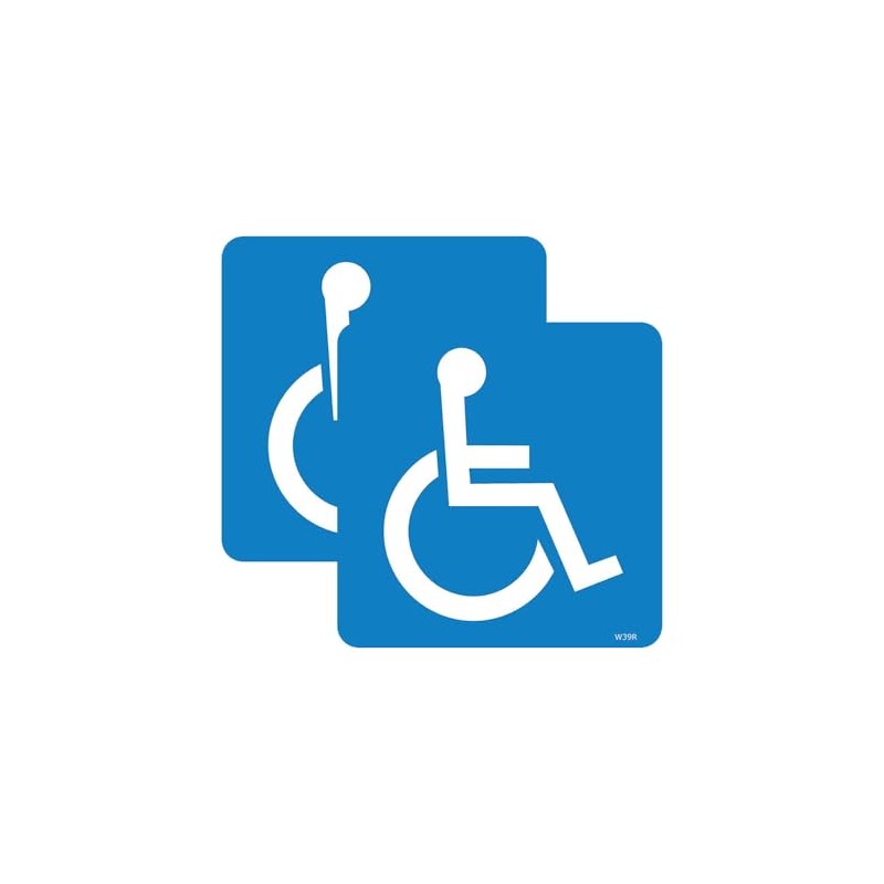 Sticker Gold - Disabled Blue Square Stickers - 4 Size