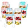 4 Pack Portable Breakfast Cups with Lids and Spoon, 27