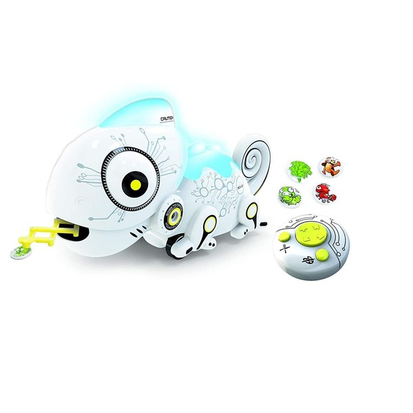 Robo Chameleon | Robotic Pet | 4 Directional Remote Control | Magnetic Food | LED Illuminated Body | Moving Eyes and Tail | 3+