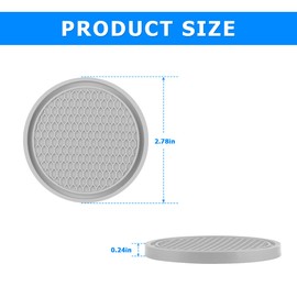Car Cup Holder Coaster, 4 Pack Non-Slip Insert Coasters, Universal Durable Auto Cup Mat, 2.75 Inch Flexible Silicone Pad for Car Interior, Vehicle Accessories for Men and Women