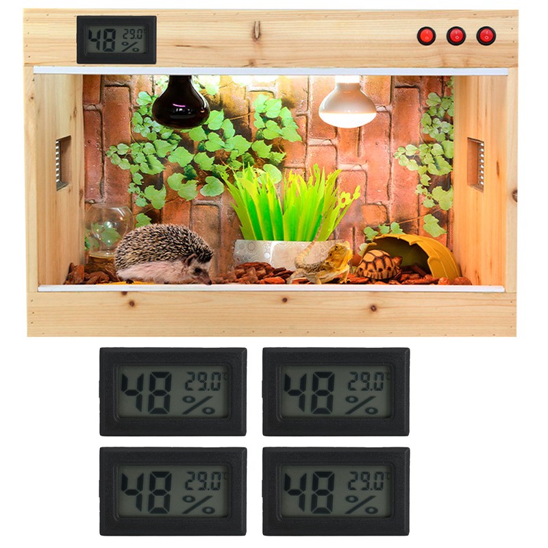4PCS Mini Embedded Digital Temperature Humidity Meters Gauge Indoor Thermometer