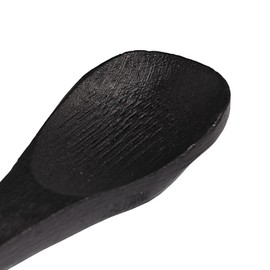 BambooMN Bamboo Serving Spoons, Mini Salt Sugar Spoon, Tiny Wooden Spoons for Spices, Black Oval 3.5", 10 Pieces