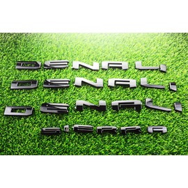 Overlay Emblem 3D Letter Door Tailgate Badge Nameplate Compatible for 2019-2024 Sierra 1500 2500hd 3500hd Denali Set of 4Pcs (Gloss Black)
