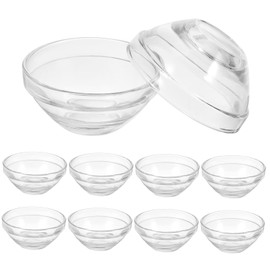Ipetboom 10PCS Transparent Glass Facial Mask Mixing Bowls DIY Modulating Cosmetic Beauty Tool for Household Use Safe Material Easy to Clean and Use Height