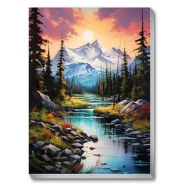 CNITUR Framed and Easel Paint by Numbers Kit for Adults, Paint by Numbers Kit for Beginner Home Table and Gift for Wall Decor 7.8x11.8inch MT2540