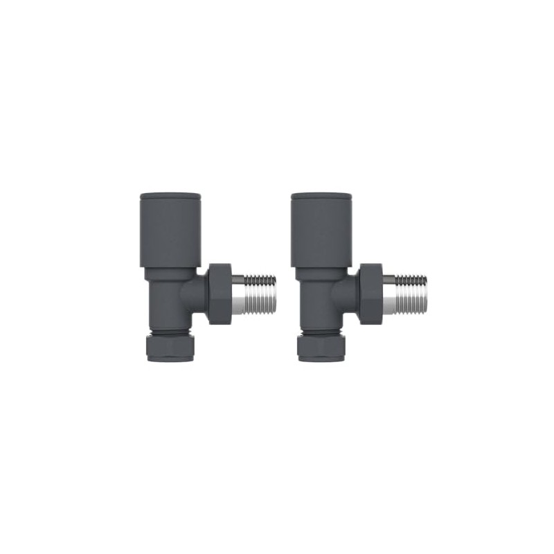Hemlock - Anthracite Angled Towel Rail/Radiator valves Valves 1/2" /15mm