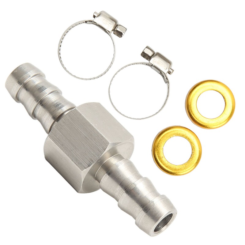 Fuel Line T Fitting Adapter 304 Stainless Steel Pressure Gauge