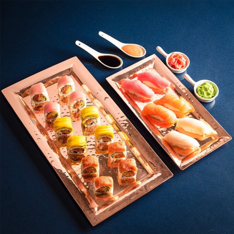 Copper Hammered Trays - Rose Gold Serving Tray and Platters