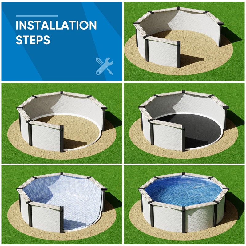 Zeonly 21 FT Pool Liner Pad,Round Under Pool Padding,Pool Pads