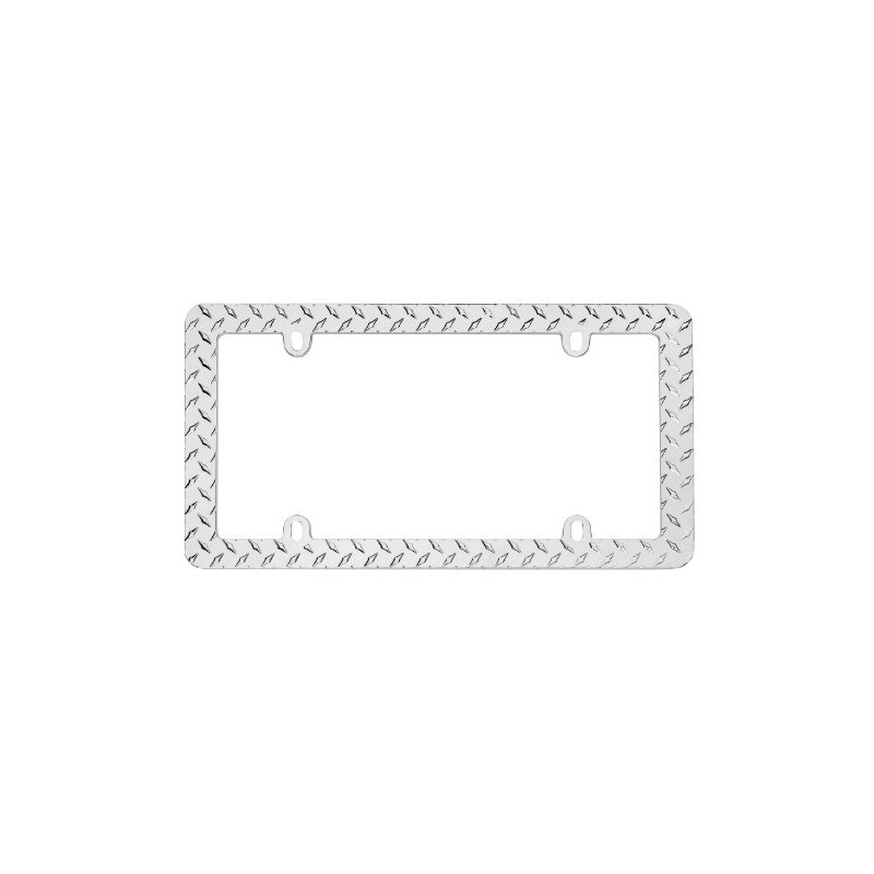 Cruiser Accessories 30830 Diamond Plate License Plate Frame, Chrome