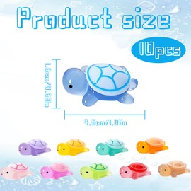 Pack of 10 Luminous Mini Turtle Resin, Turtle Toy, Small Turtle Figures, Resin Turtles, Glow in the Dark Colourful Mini Animals, for Pot Decoration, Garden, Landscape, Aquarium