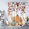 WZFashion Fall Shower Curtain Autumn Pumpkin Maple Leaves Thanksgiving Day