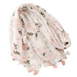 FAIRYGATE Scarf Gifts for Women Floral Scarf Oversized Scarves for Women Sale Large Lightweight Soft-touch Everyday Tassel Ladies Scarfs 00227